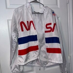 Chemistry NASA Cropped White Windbreaker